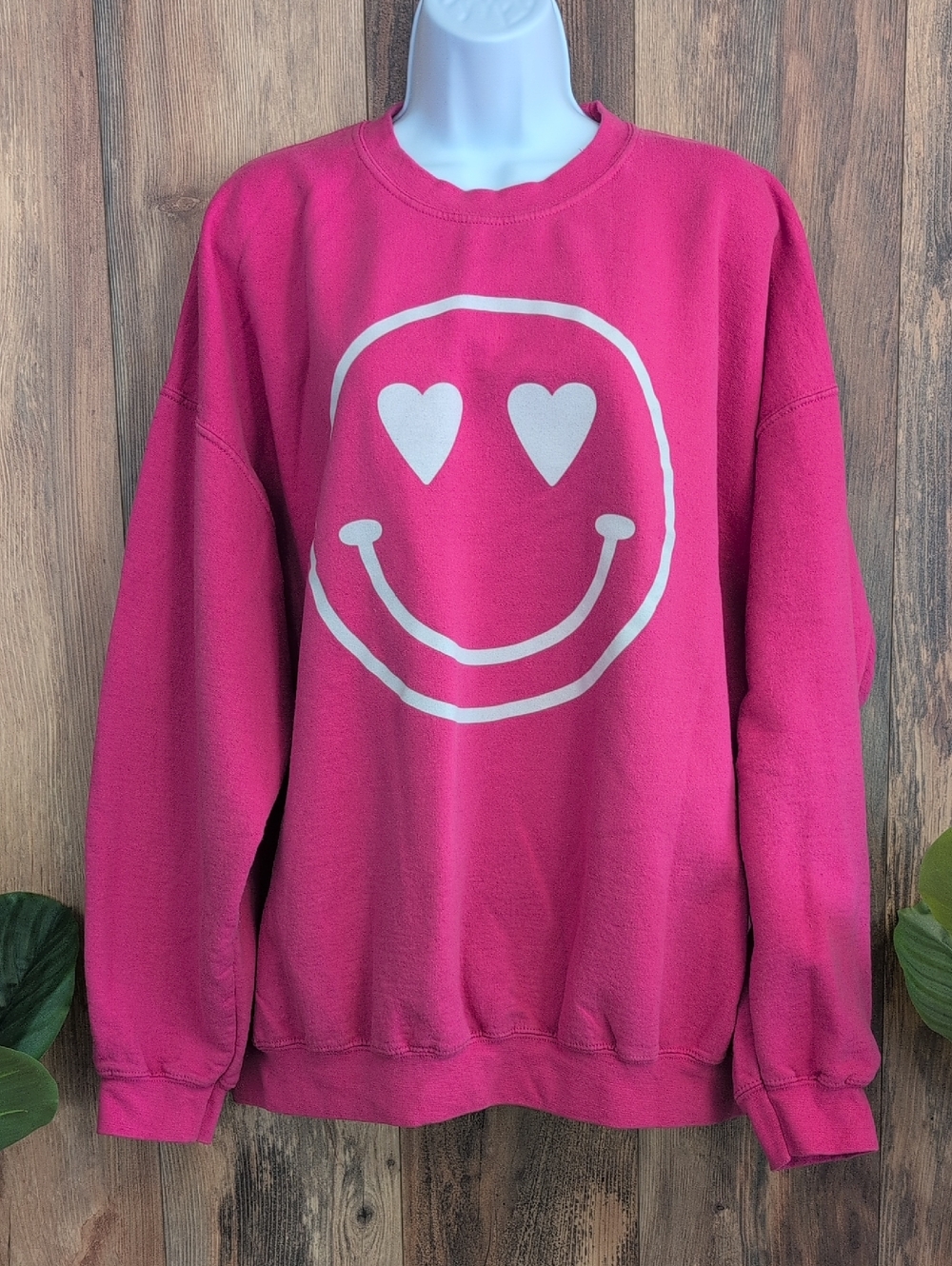 Gildan Heavy Blend Smiley Face Heart Eyes Sweatshirt 2XL   W339